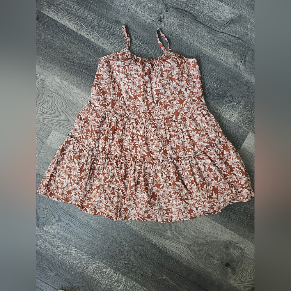 GAP Floral Kids Dress - Brown/Rust and White
